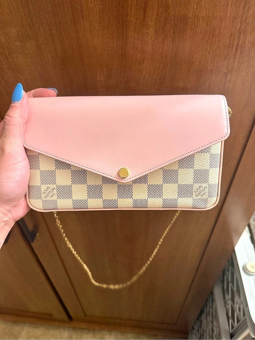 Louis Vuitton Pochette Félicie Pink & Beige Crossbody